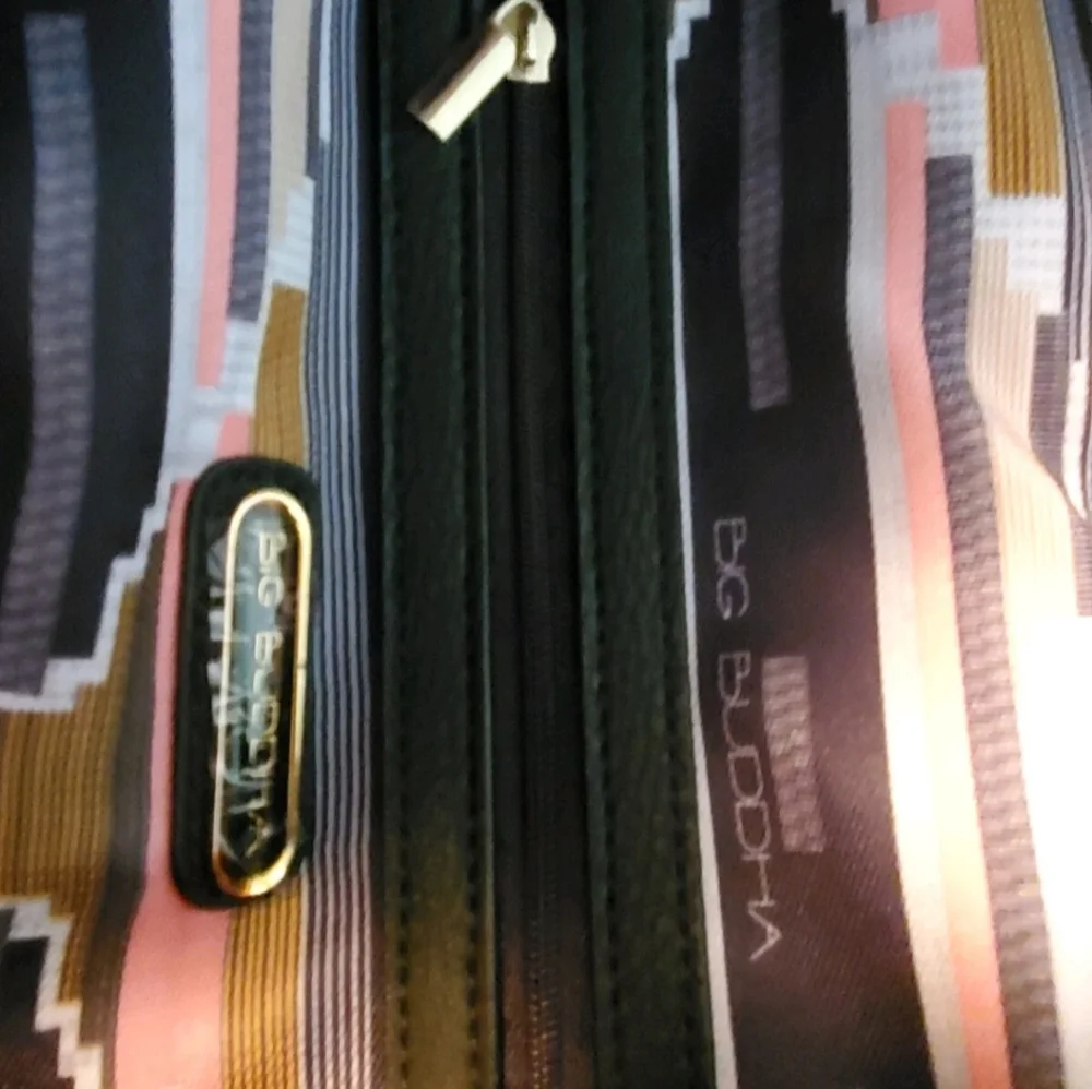 Big Buddha Black and Gray Patterned Tote - Picture 9 of 11